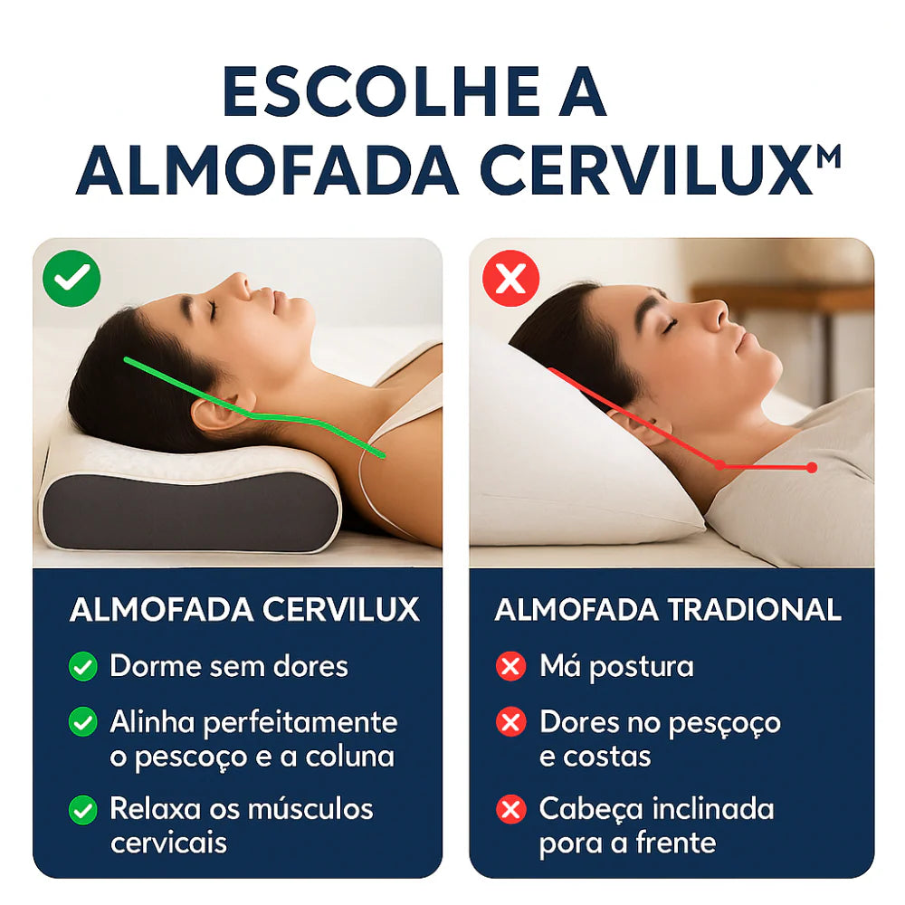 Almofada CerviLux™ - Redescobre o prazer de dormir sem dores