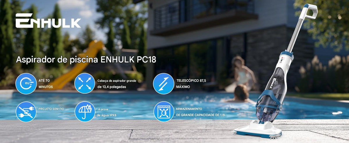 ENHULK Pro – Aspirador de Piscina Recarregável 3 em 1