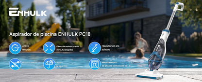 ENHULK Pro – Aspirador de Piscina Recarregável 3 em 1