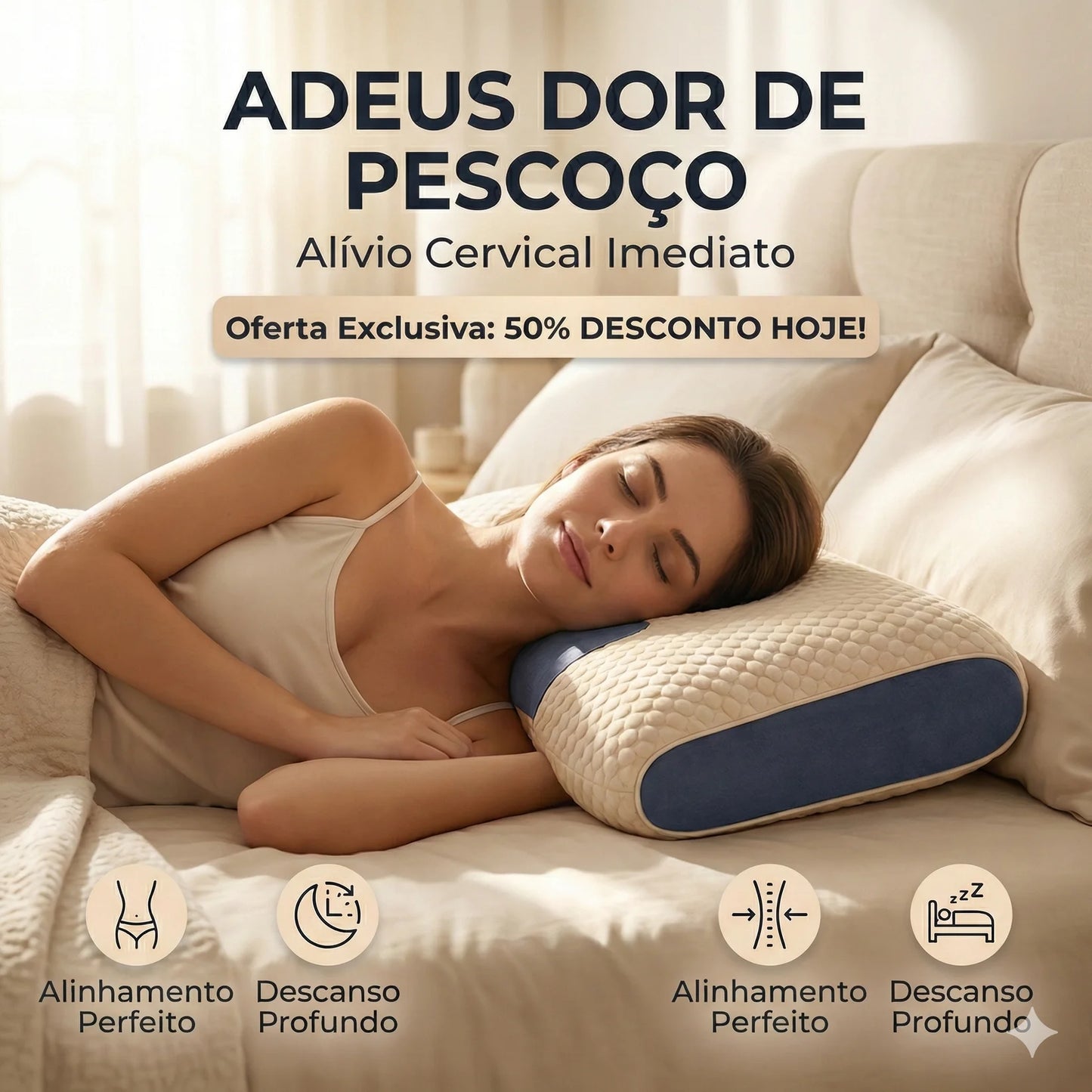 Almofada CerviLux™ - Redescobre o prazer de dormir sem dores
