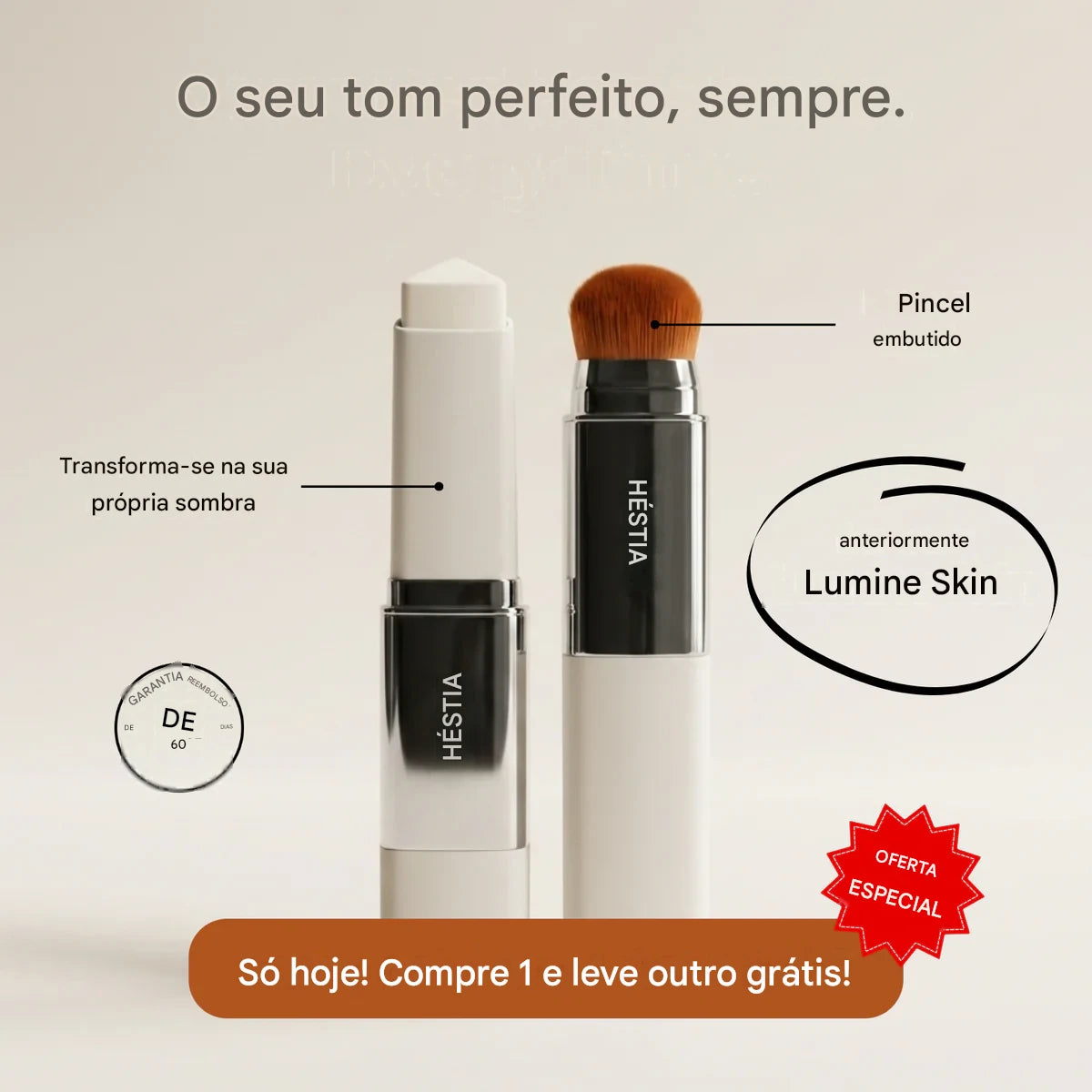 Base em bastão LumineSkin® com mudança de cor ( Compre 1 e leve 2 )