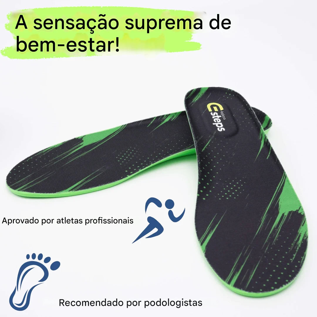 Passos épicos Palmilhas ortopédicas AuraFoam
