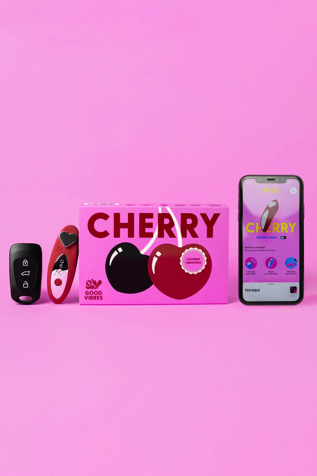 Cherry Calcinha Vibratória com Controle de Carro e App